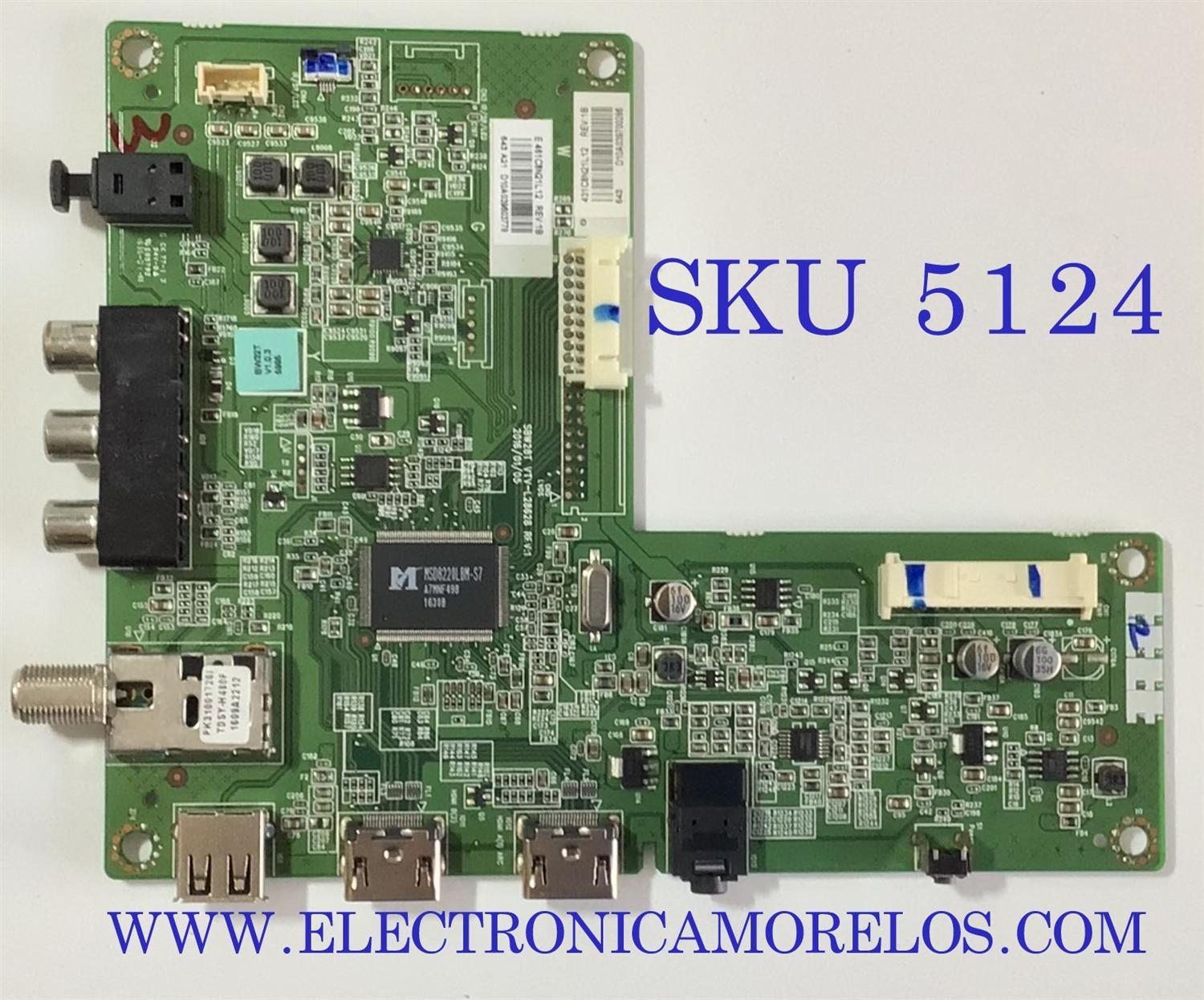 MAIN PARA TV TOSHIBA / NUMERO DE PARTE 431C8N21L12 / VTV-L28628 / 461C8N21L12 / D10A039603778 / D10A039700286 / MODELO 32L220U